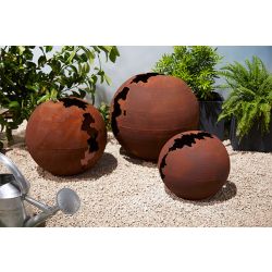 SPHERE CRAQUELEE METAL ROUILLE D.50cm