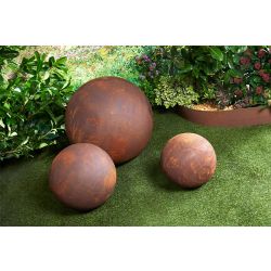 SPHERE PLEINE METAL ROUILLE D.50cm